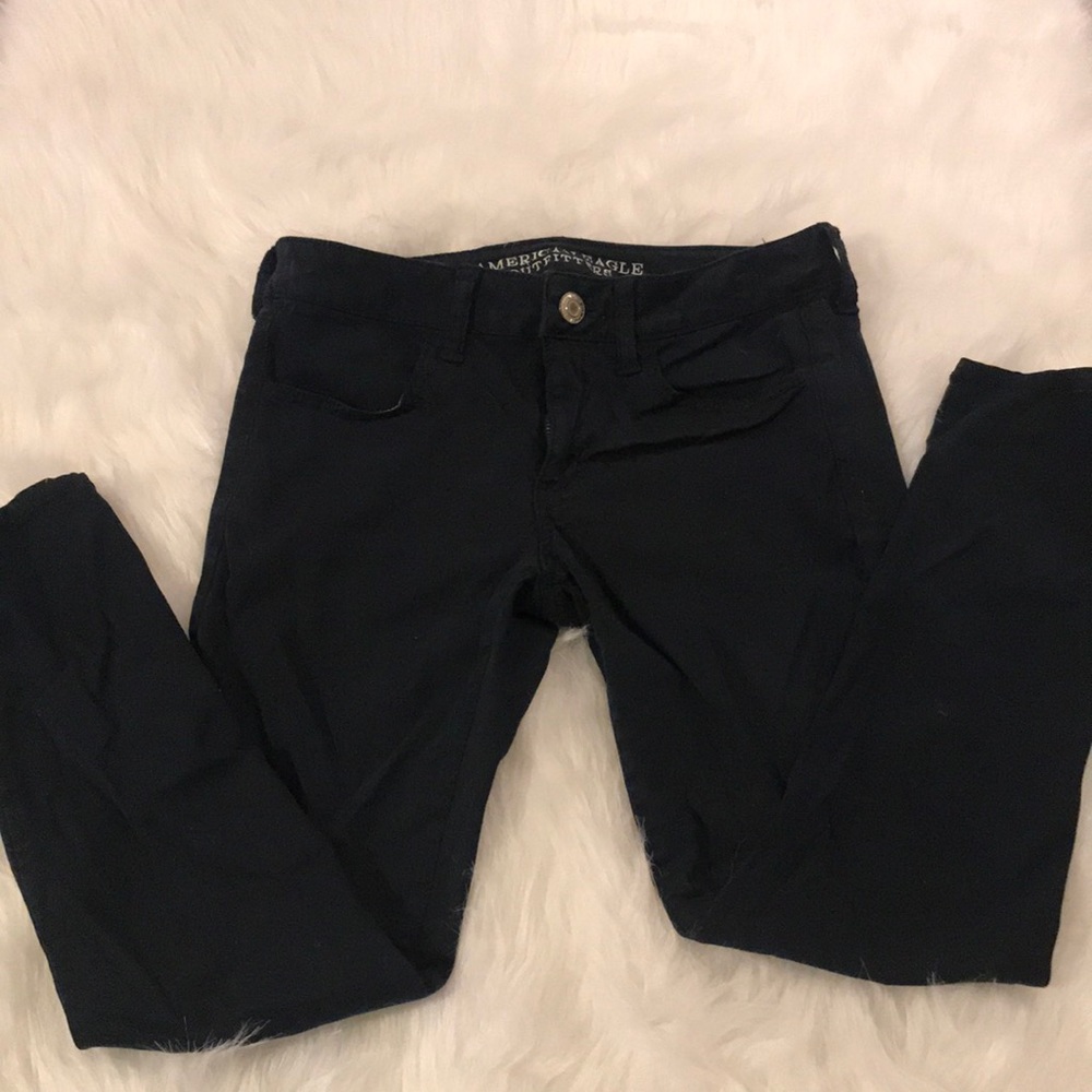American eagle dark blue super stretch jeggings